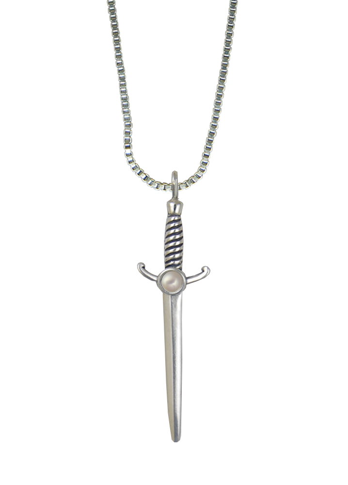 Sterling Silver Athena's Sword Pendant With Cultured Freshwater Pearl